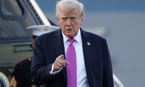 President Trump Departs Morristown Airport En Route To Washington, DC