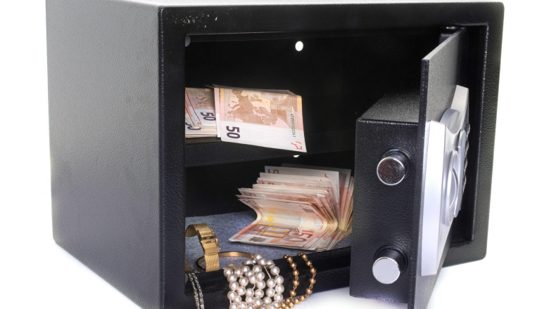 strong box in front of white background