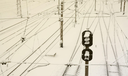 iarna, zapada, ger, linie ferata