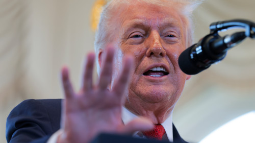 President Trump Participates In Southern Boulevard Dedication Ceremony In Palm Beach, Florida