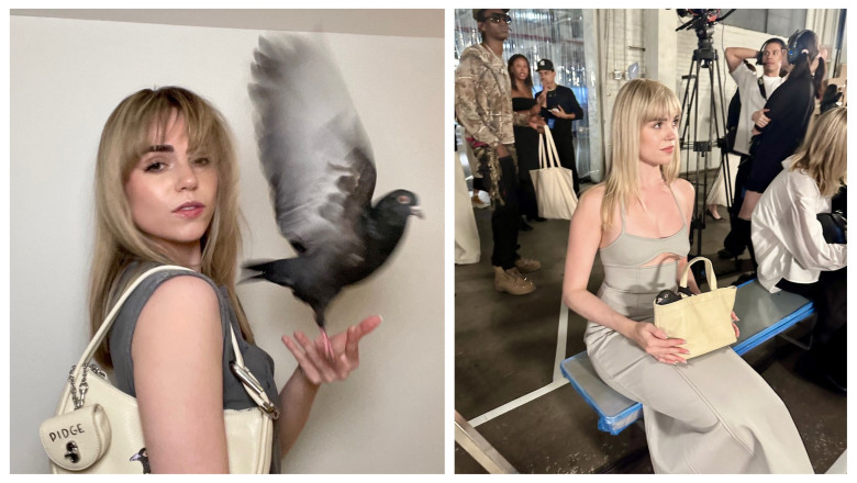 Ea e tânăra cu porumbel ca animal de companie