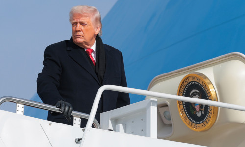 President Trump Departs White House En Route To Florida For The Weekend