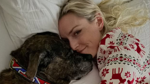 Lindsey Vonn si cainele ei, leo (2)
