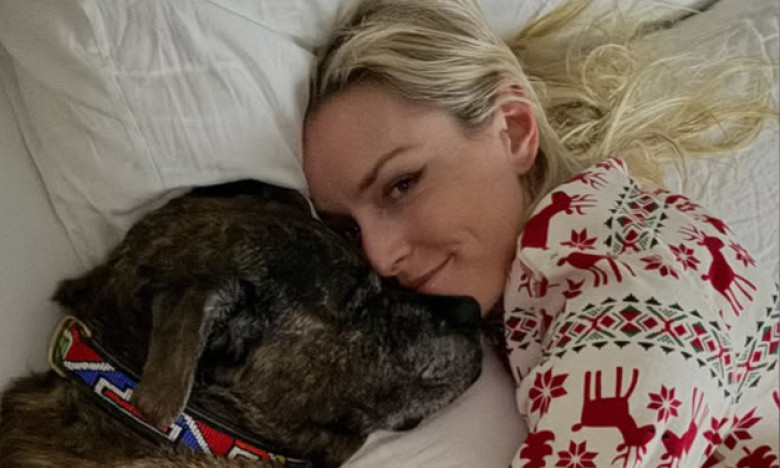 Lindsey Vonn si cainele ei, leo (2)