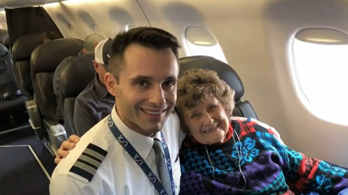 o bunica de 88 de ani la primul zbor