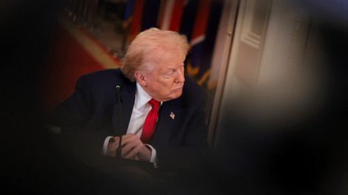 President Trump Participates In A Saving College Sports Roundtable In The East Room