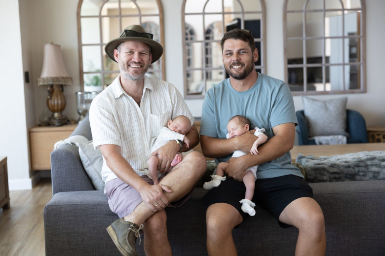 ‘We’re identical twins and BOTH had babies on our BIRTHDAY – we do everything together’