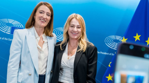 Nadia Comăneci, sărbătorită la Parlamentul European/ Foto: Instagram