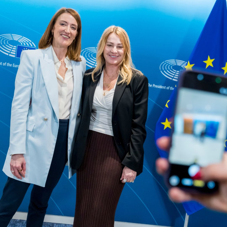 Nadia Comăneci, sărbătorită la Parlamentul European/ Foto: Instagram