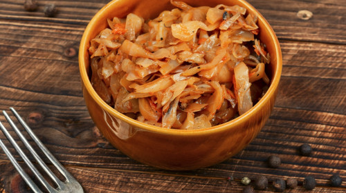 Traditional stewed or braised cabbage.