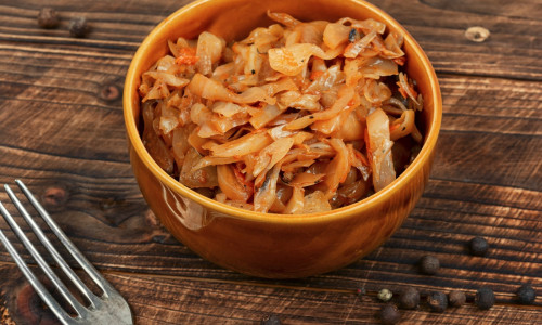 Traditional stewed or braised cabbage.