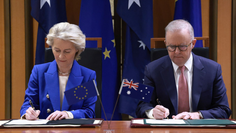 Ursula von der Leyen și pe premierul australian Anthony Albanese profimedia-1085723631