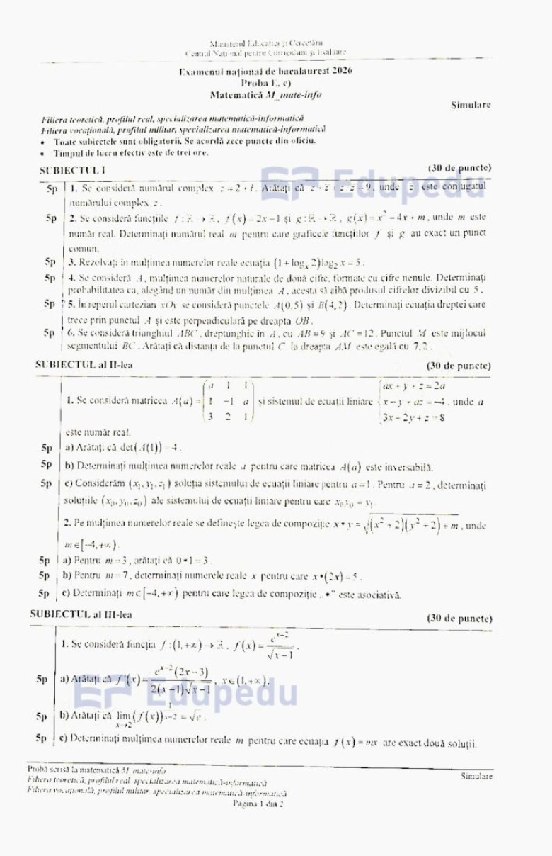 subiecte simulare mate info 1