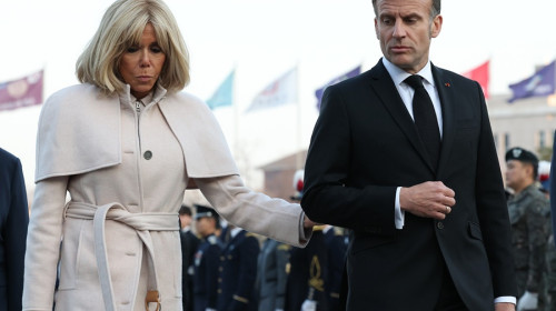 French President Macron Visits War Memorial Of Korea