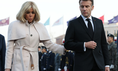 French President Macron Visits War Memorial Of Korea