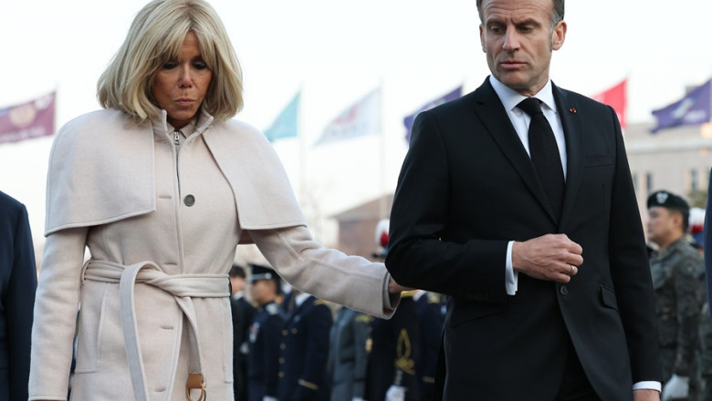 French President Macron Visits War Memorial Of Korea
