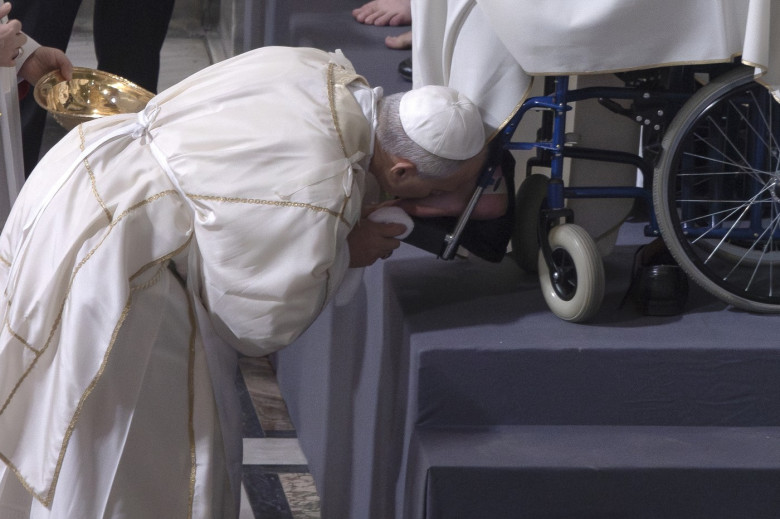 Pope Leo XIV Celebrates The Mass Of The Lord's Supper On Holy Thursday