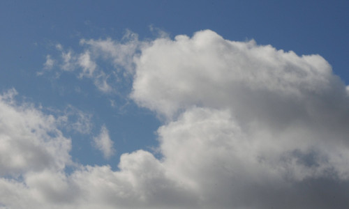Clear sun shine weather blue sky and white clouds iover copenhagen denmark.