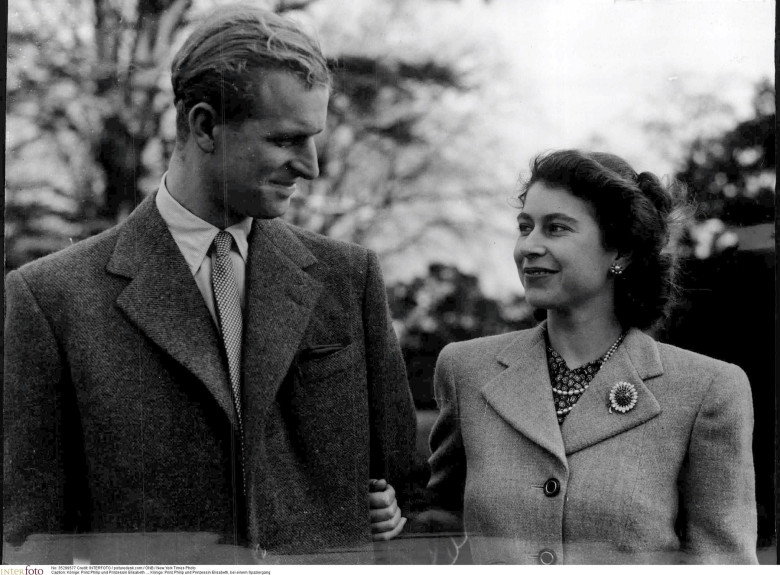 Princess Elizabeth, Heir Apparent to the British Throne with Her Husband Philip / Photo
