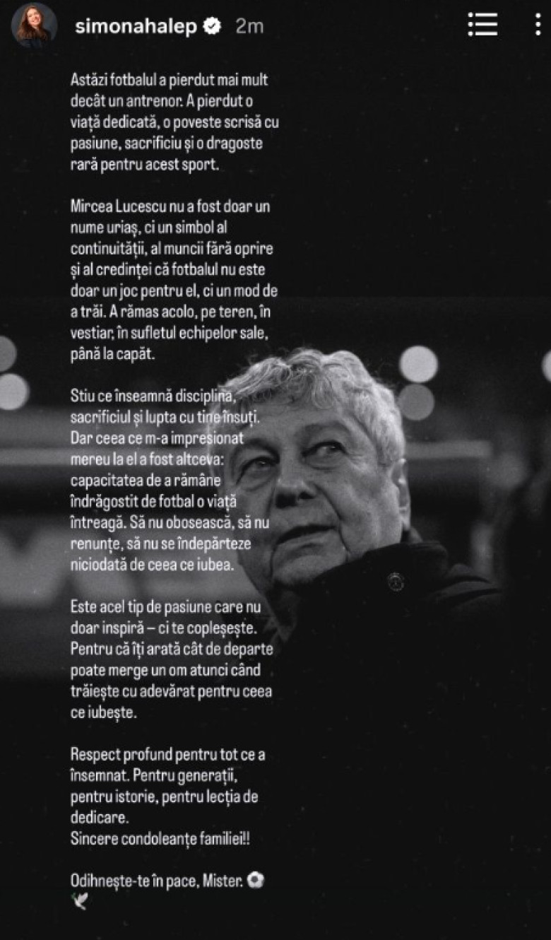 simona halep despre mircea lucescu