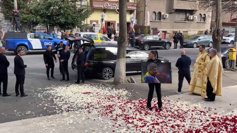 Înmormântarea lui Mircea Lucescu/ Foto: Captură Digi Sport