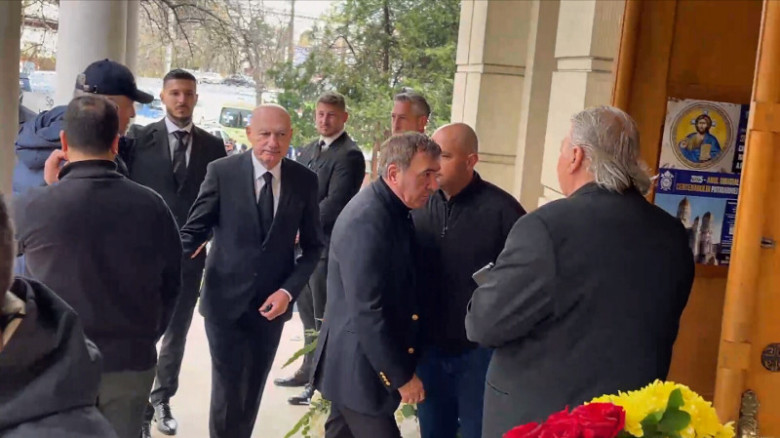 Înmormântarea lui Mircea Lucescu/ Foto: Captură Digi Sport