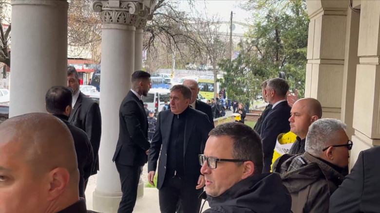 Înmormântarea lui Mircea Lucescu/ Foto: Captură Digi Sport