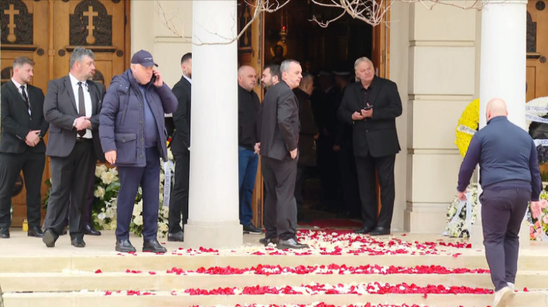 Înmormântarea lui Mircea Lucescu/ Foto: Captură Digi Sport