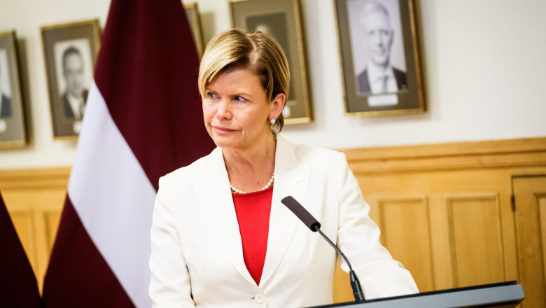 RIGA, LATVIA. 1st April 2026. Vivian Balakrishnan, Minister for Foreign Affairs of Singapore and Baiba Braze, Minister of Foreign Affairs of Latvia, during meeting.
