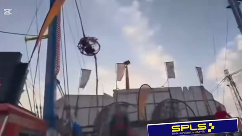 Accident la un târg de distracţii la Sevilla/ Foto: X