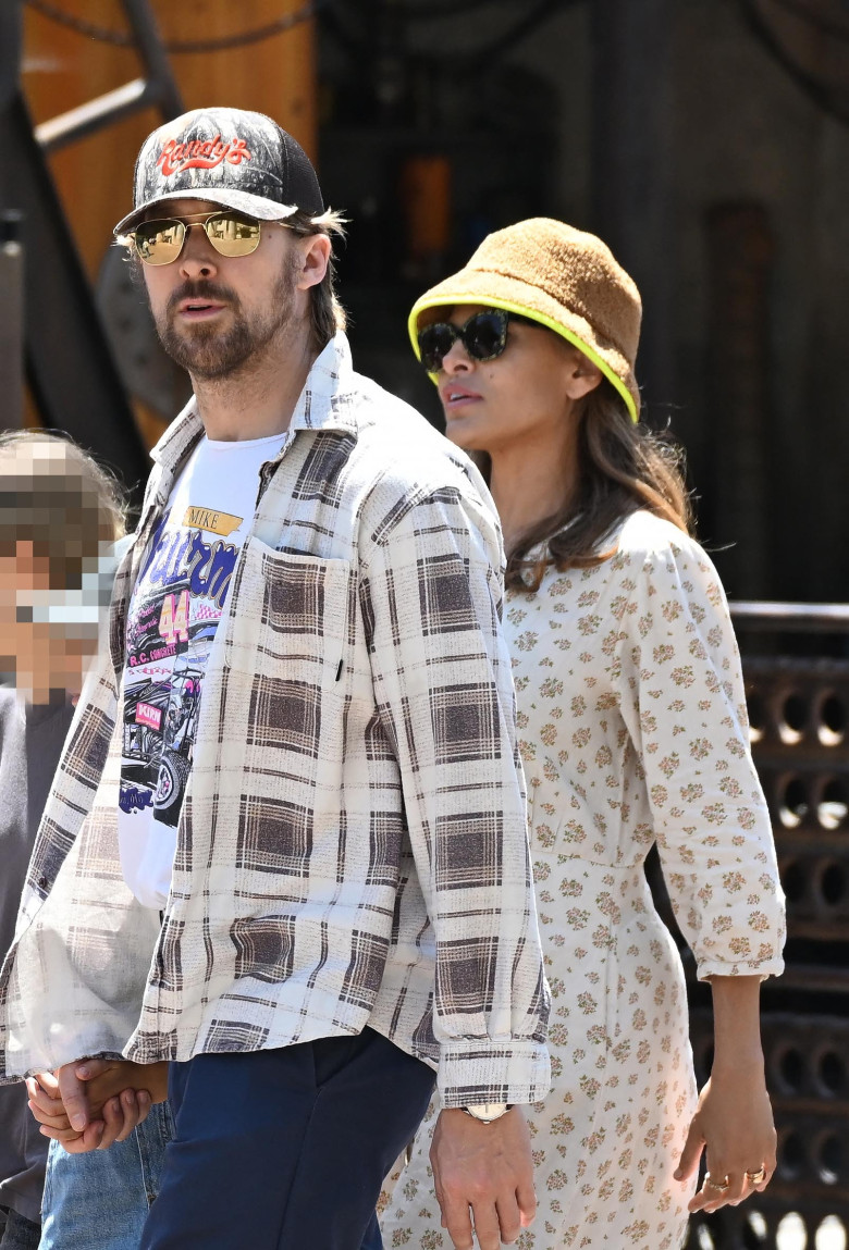 EXCLUSIVE: Ryan Gosling and Eva Mendes have a rare outing as they celebrate their daughter Amada's birthday at the happiest place on earth, Disneyland