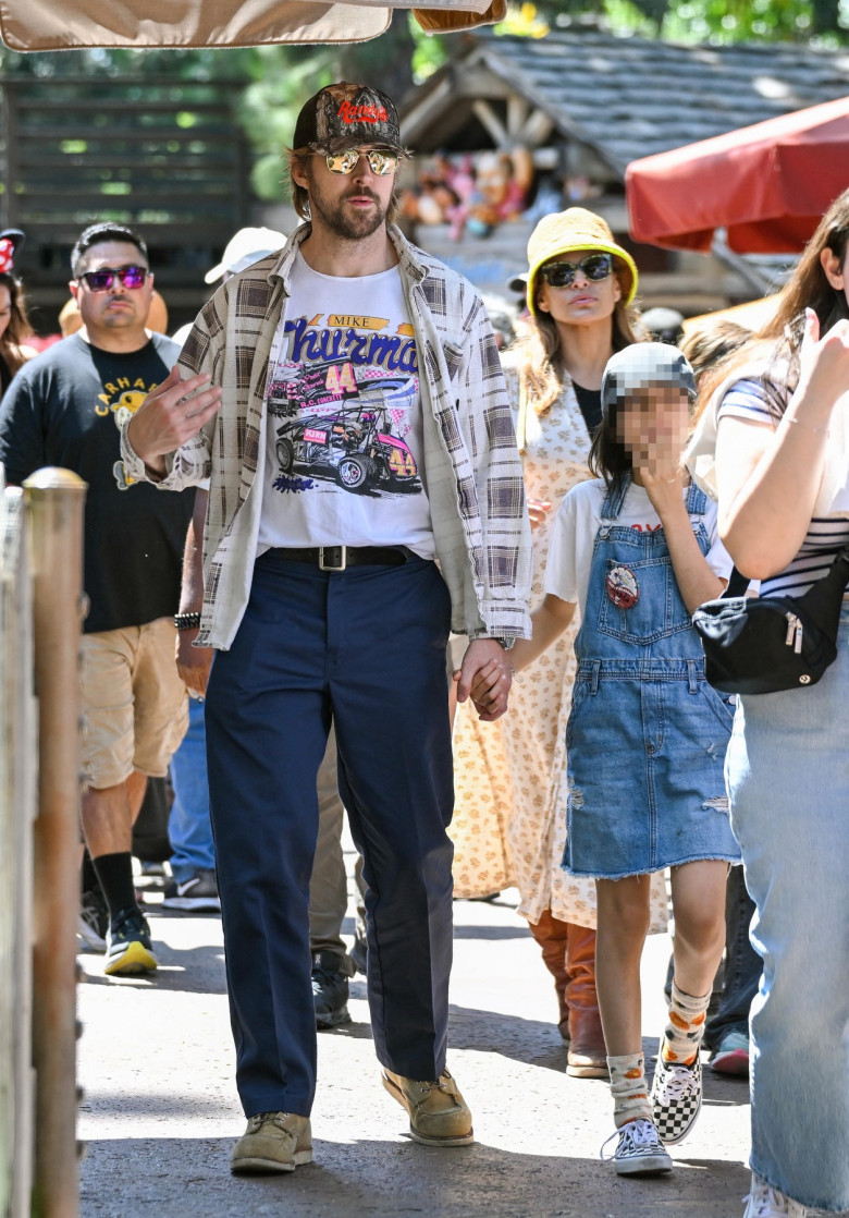 EXCLUSIVE: Ryan Gosling and Eva Mendes have a rare outing as they celebrate their daughter Amada's birthday at the happiest place on earth, Disneyland
