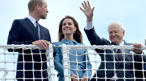 The Duke & Duchess Of Cambridge Attend The Naming Ceremony For The RSS Sir David Attenborough