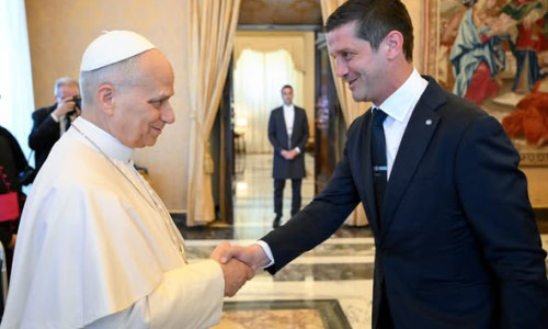 Chivu și jucătorii săi au fost primiți de papa Leon