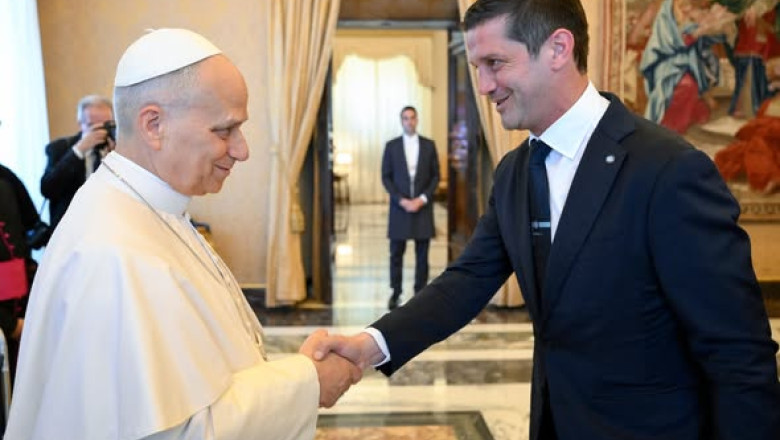 Chivu și jucătorii săi au fost primiți de papa Leon