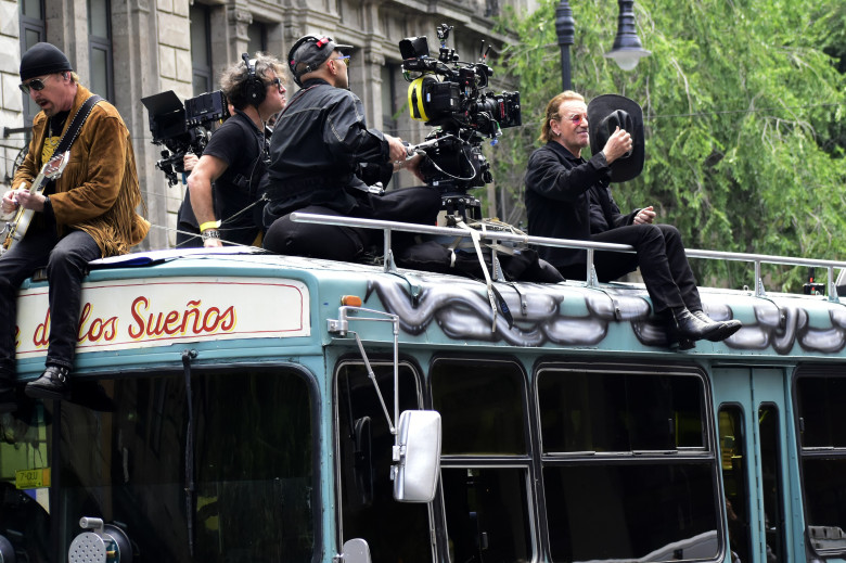 U2 takes over downtown Mexico City while filming new “Street of Dreams” video