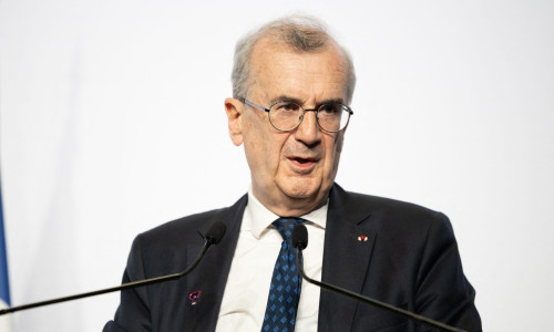 Paris, France. 19th May, 2026. Governor of the Bank of France François Villeroy de Galhau during a press conference on the sidelines of a G7 Finance Ministers and Central Bank Governors meeting to prepare the summit of heads of State and government to be