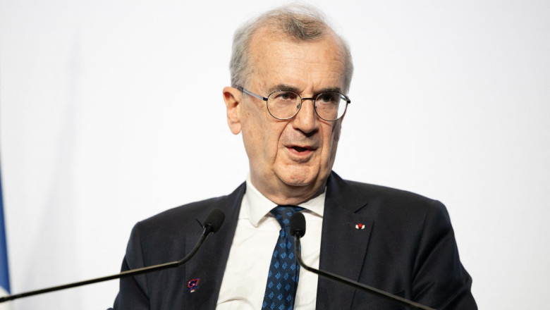 Paris, France. 19th May, 2026. Governor of the Bank of France François Villeroy de Galhau during a press conference on the sidelines of a G7 Finance Ministers and Central Bank Governors meeting to prepare the summit of heads of State and government to be
