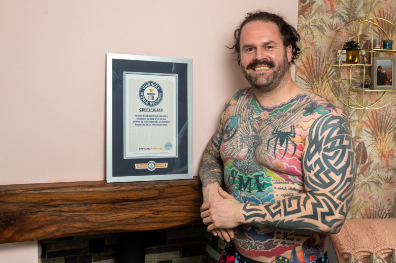 Man breaks world record for Marvel tattoos - with 63 inkings costing £18k