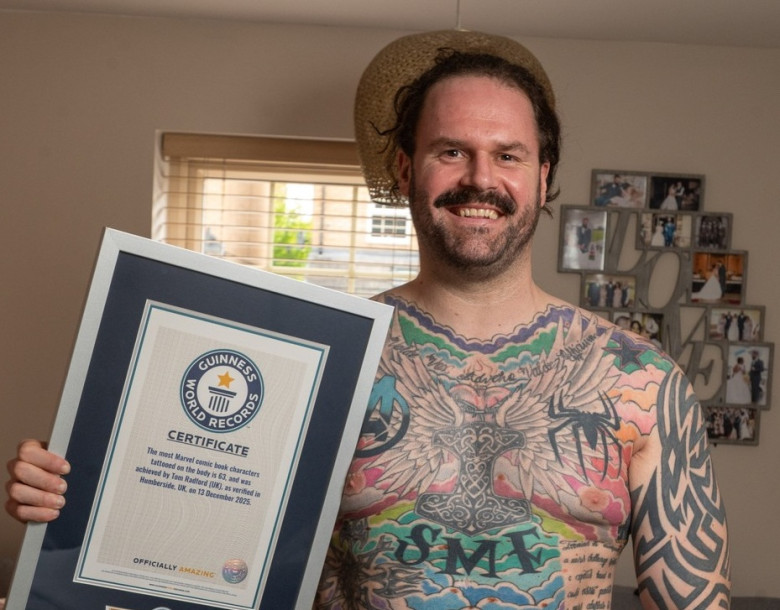 Man breaks world record for Marvel tattoos - with 63 inkings costing £18k