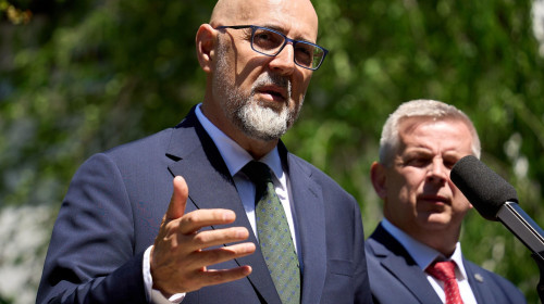 Bucharest, Romania. 18th May, 2026: Kelemen Hunor, president of Democratic Alliance of Hungarians in Romania (UDMR), makes press statements after the consultations with Romanian President Nicusor Dan at Cotroceni Palace. Consultations are held for appoint