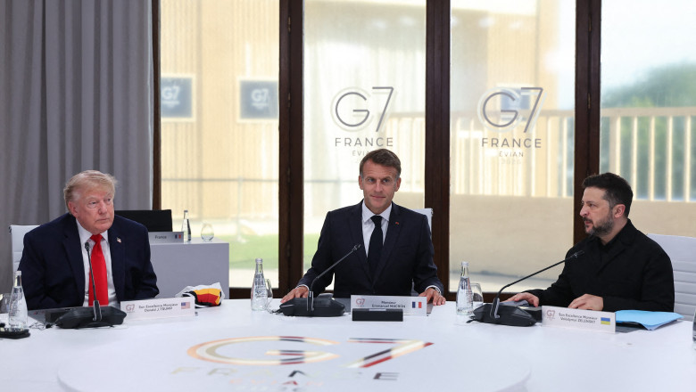 Réunion avec le président de l'Ukraine lors du sommet du G7 à Evian
