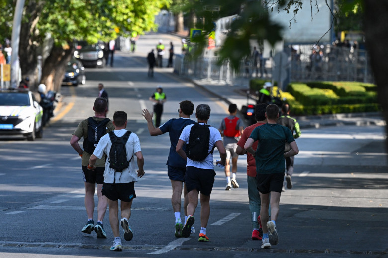 Emmanuel Macron la jogging