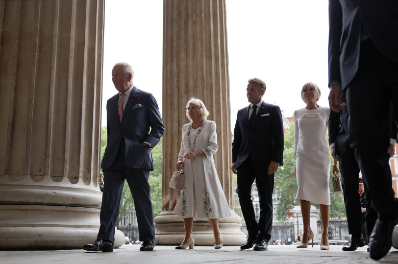 King Charles III And Queen Camilla View The Bayeux Tapestry Exhibition