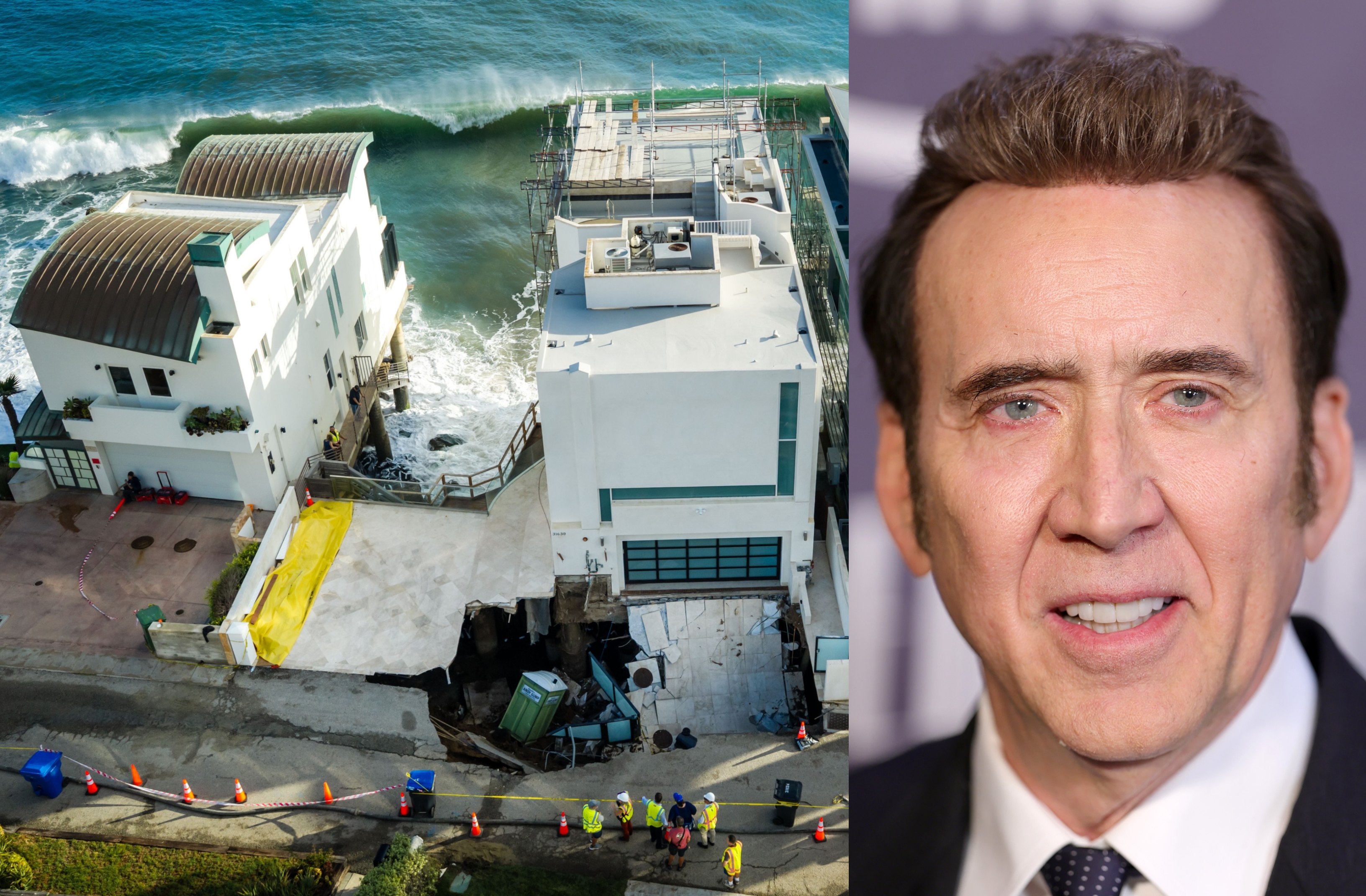 Vila de 10 milioane de dolari a lui Nicolas Cage, în pericol din cauza uraganului Marie Valurile au săpat o groapă uriașă lângă casă