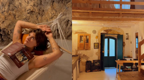 O femeie a renunțat la viața obișnuită și s-a mutat într-o peșteră / Foto: Captură video Instagram