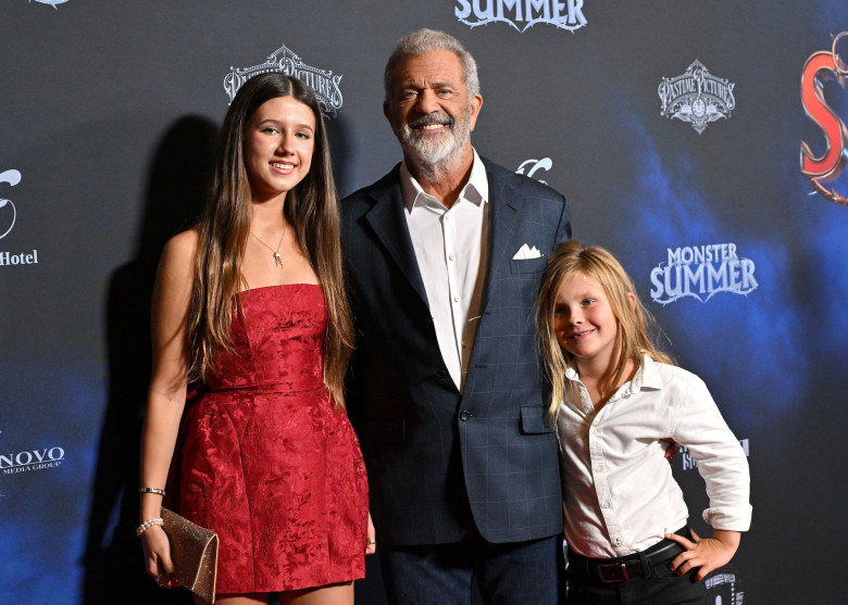 Hollywood, USA. 24th Sep, 2024. Lucia Gibson, Mel Gibson, Lars Gerard Gibson arriving to the ‘Monster Summer' Special Screening at Directors Guild of America Theatre on September 24, 2024 in Hollywood, CA. © Lisa OConnor/AFF-USA.com Credit: AFF/Alamy Live