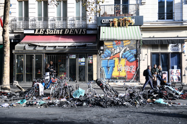 Post-Protest Looting And Damage Near Strasbourg Saint-Denis - Paris