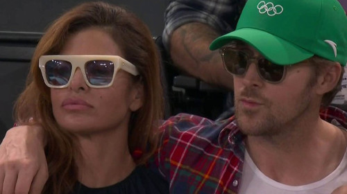 Eva Mendes and Ryan Reynolds at the 2024 Paris Olympics