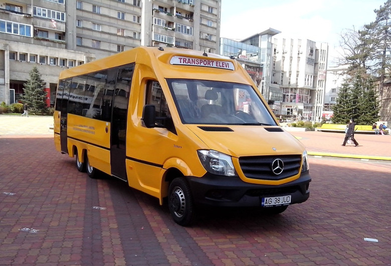 Microbuz școlar, elevi, transport, navetă școlară